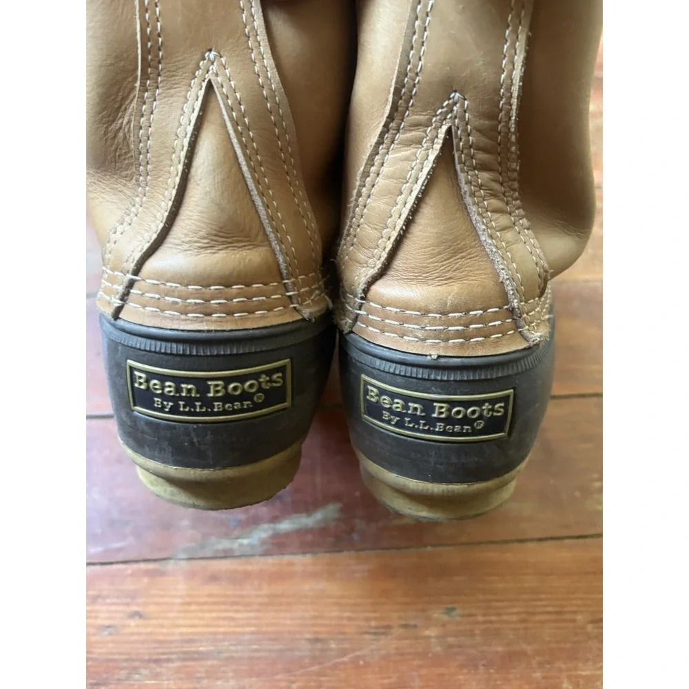 L.L. Bean Bean Boots Men's 8M Brown Leather Rubber Duck Boots USA